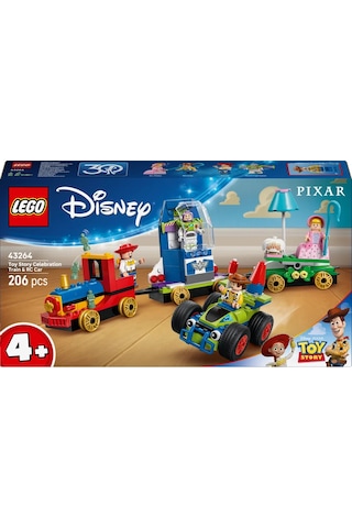 LEGO® ǀ Disney ve Pixar Oyuncak Hikayesi Kutlama Treni ve RC Araba 43264 - 4 Yaş ve Üzeri Çocuklar için Yaratıcı Oyuncak Yapım Seti(206P)