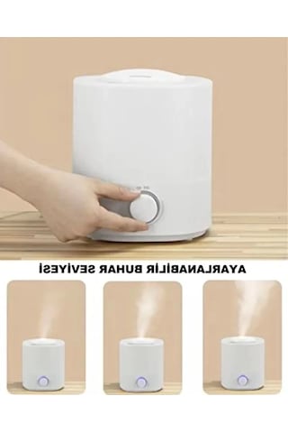 2.5 Lt Ultrasonik Buhar Nemlendirici, 7 Renkli Led Işığı İle Beyaz