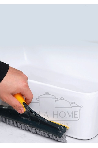 Sihirli Süpürge V Şekli ve Çekçek İle Çift Fırçalı Çift Taraflı Temizleme Fırçası