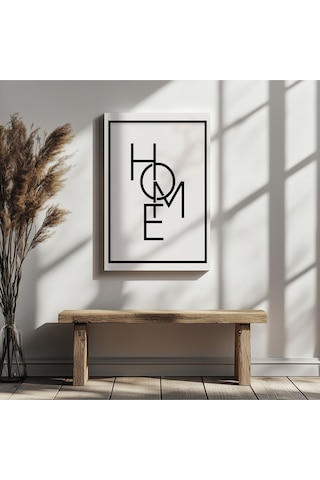 Dekoratif Home Yazı Kanvas Duvar Tablo