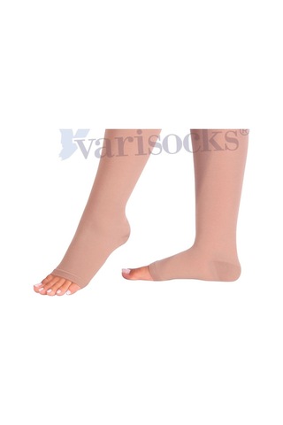 Orta Basınç Ccl2 Diz Altı Burnu Açık Varis Çorabı Diz Altı Çorap