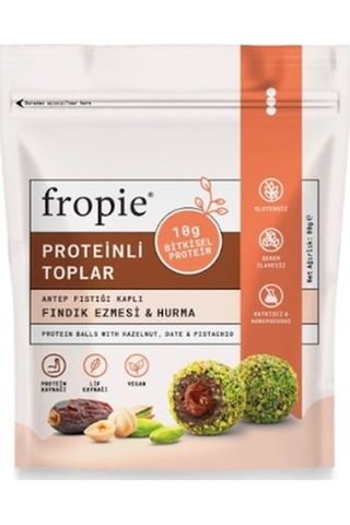 Fropie Proteinli Meyve Topları - Antep Fıstığı Kaplı & Fındık Ezmeli 80 G