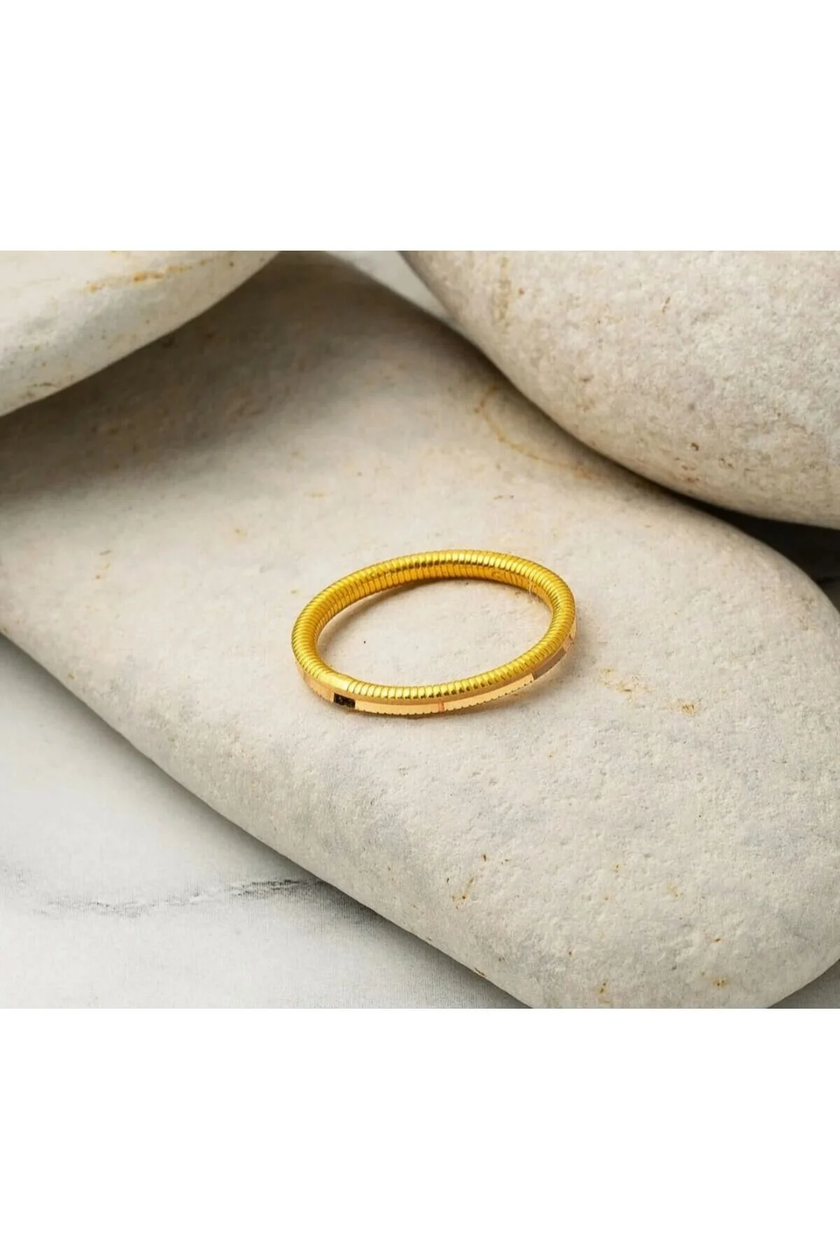 22 Ayar Altın Kaplama Ajda Yüzük 0255 Altın