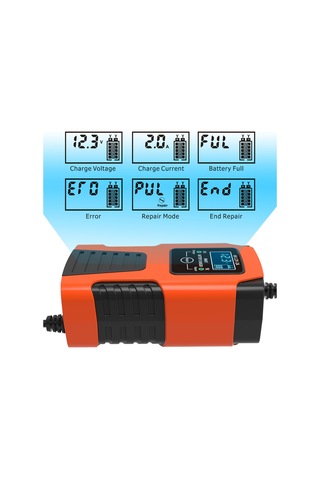 Symbee 6v 12v 2a Akıllı Hızlı Şarj Cihazı, Çok Fonksiyonlu Otomatik Araç Akü Şarj Aleti, Lcd Ekranlı
