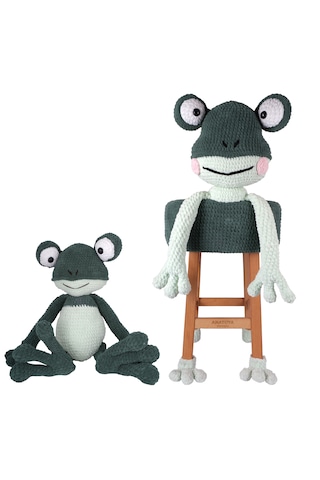 Amigurumi Kurbağa Sandalye Ve Oyuncak - Anatoya Yeşil