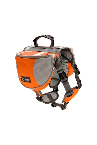Samdoo Köpek Sırt Çantası Tur Rehberi Yansıtıcı Çubuklu Turuncu L Büyüklüğü - Nylon + Pvc Materyal