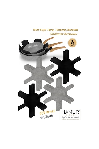 Tencere Tava Borcam Koruyucu Çizdirmez Non Keçe 8'li Set Çizilmeye Darbeye Karşı Dayanıklı Koruma