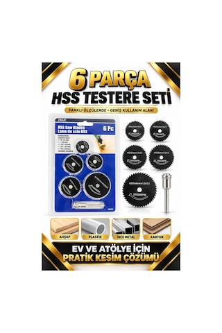 6 Parça Hss Mini Testere Seti Farklı Ölçülerde Dairesel Kesme Dis
