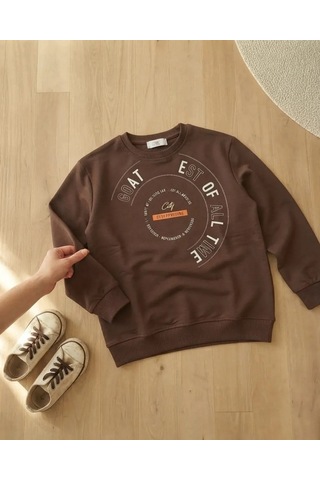 Cmk Çocuk 3 İp Şardonlu Sweatshirt Kahverengi