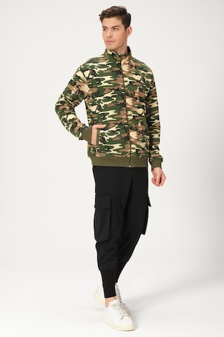 Alexander Gardi Alexandergardı Fermuarlı Dik Yaka Kamuflaj Sweatshirt E21-7300 001