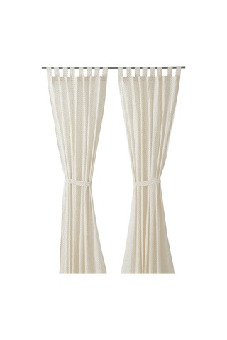 Ikea Gokvalla Fon Perde 145x300 Cm Beyaz-sarı Sarı-beyaz
