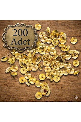 200 Adet Raptiye Metal Raptiye Sarı Raptiye Çivisi Gold Renk Rabtiye Sarı Gold Renk Dekoratif Çivi 0.2 MM