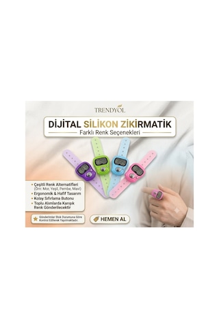 Zümra Kına Malzemeleri Dijital Silikon Zikirmatik - Zengin Renk Seçenekleri Beyaz Beyaz