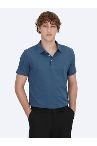 Kip Lacivert Polo Yaka %100 Pamuk T-shirt Lacivert