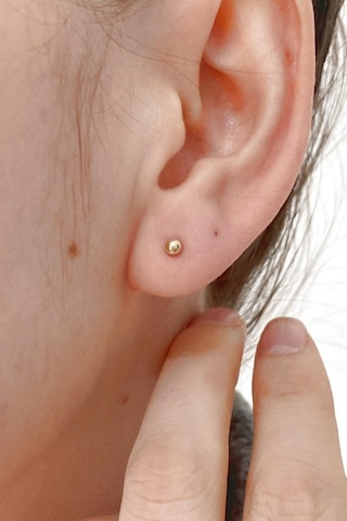 14 Ayar Altın Top Küpe 4 Mm Rose