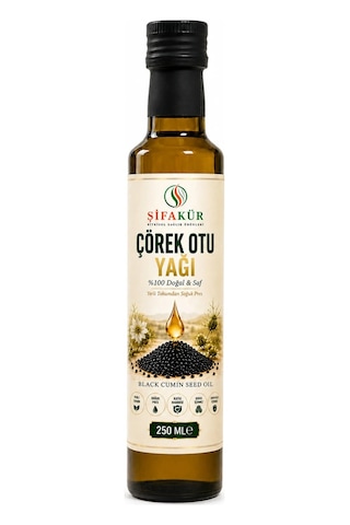 Çörek Otu Yağı 250 ml Soğuk Sıkım Yerli Tohum Cam Şişe