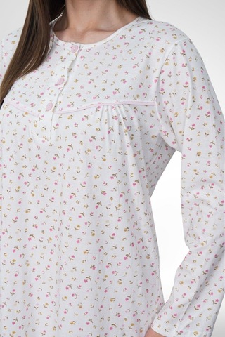 Mecit Pijama Mecit 6394 Pembe Büyük Beden %100 Pamuk Kadın Gecelik