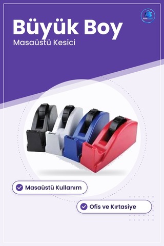 Büyük Masaüstü Bant Kesme Makinesi Ofis Kırtasiye Kesici Dispense 1 Adet