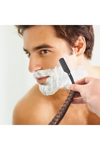 Gajeena Paslanmaz Çelik Erkek Tıraş Bıçağı - Şık Gül Ağacı Sapı İle Hediyelik Şarjsız