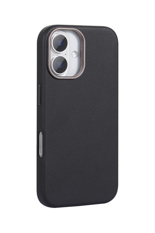 Apple Uyumlu iPhone 16 Plus Kılıf M-safe Şarj Özellikli Pu Deri Zore Adora Kapak Gri
