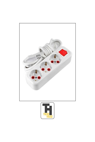 3 Metre 3'lü Anahtarlı Grup Priz