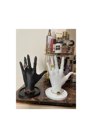 4lü Set Dekoratif Takı Organizer Manken Standı Makyaj Mücevher Kolye Tasarım Sergi Yüzük 21 Cm Dlc3d Siyah Ve Beyaz Set 20 Cm 02821210