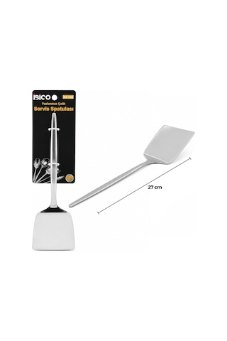Metal Servis Spatulası - Krom Renk - 27 Cm - Paslanmaz Çelik Yemek Sunumu Sofra Düzeni Pasta Servisi Çok Renkli