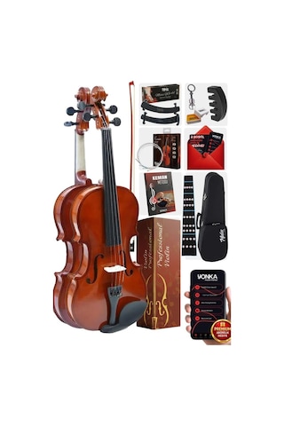 Midex Cvl-741-tys Profesyonel 1/4 Çocuk Kemanı Seti 6-8 Yaş Yastık Tel Çanta Yay Susturucu Reçine