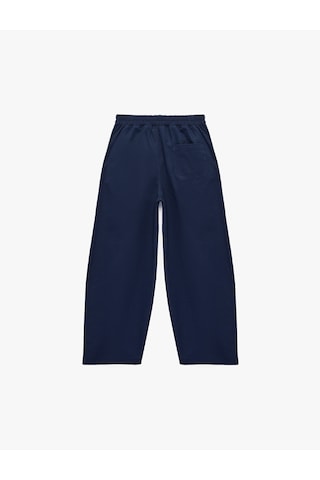 Koton Beli Lastikli Pamuklu Balon Form Oversize Pantolon Lacivert 7wkb40032tw