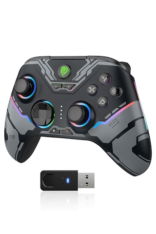 Easysmx X15 - Kablosuz Gamepad - Hall Effect Stick - 7 Rgb - Siya