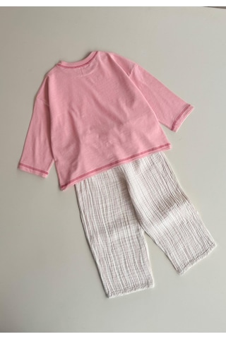 Cigit Oversize Pantolon Takım 2-10 Yaş Pembe