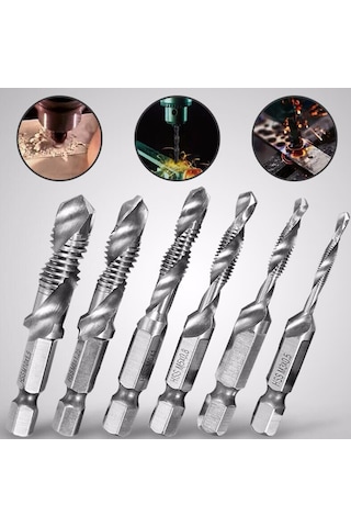 Kangvka 6'lı Altın Hss Delme Ve Taplama Aleti Seti - 1/4" Hex Saplı, Ahşap/alüminyum/plastik İçin Uygun, 3-10mm Çaplar