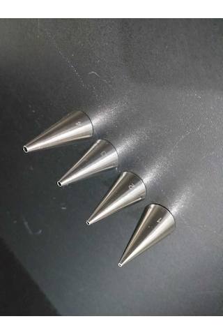1 - 2 - 3 - 4 Numara Krema Sıkma Yazı Duy Uçları Paslanmaz Yazı Yazma Krema Sıkma Duy Uç Seti 3 Cm