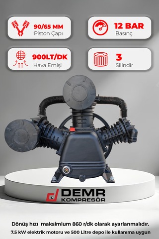 Kompresör Kafası Üç Piston 12 Bar Idk3090