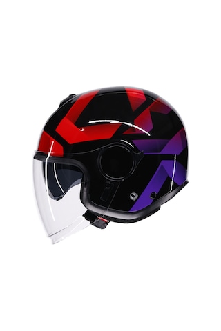 Agv Eteres Camogli Güneş Vizörlü Açık Kask Kırmızı-siyah