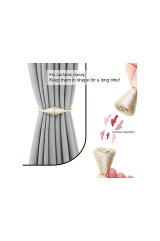 2'li Bej Manyetik Perde Askısı Halat Modern El Yapımı Perde Bağlama Dekoratif Perde Kumaş Askısı Pencere Dekoru İçin Diğer
