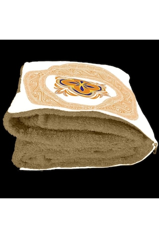 Etnik Motif Desenli Opsiyonel Battaniyeli Hediye Yastık 38x38cm Hediye Paketi-Hediye Paketi