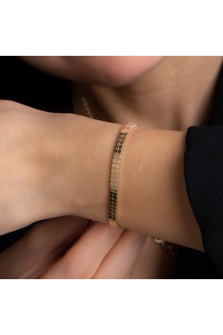 Altın Yassı Bileklik BL0052 Sarı Altın