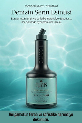 Poseidon S Mist Zeytinyağlı Bergamot Kokulu Sıvı Sabun Refill 1500 Ml 3x500 Ml Ekonomik Paket