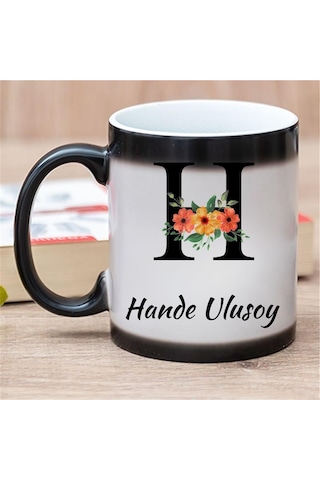 Kişiye Özel Baş Harf Tasarımlı Sihirli Kupa Bardak 2842