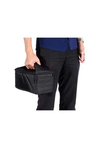 Vkemall Siyah Lens Kılıfı, Yumuşak Dolgulu, Su Geçirmez, 3 Fermuar, 26x15x14cm, Kamera Lens Koruyucu, Çantalara Bağlanabilir