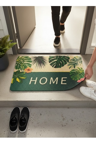 Hijyenik Kıvırcık Paspas 40x60 Cm - Islaklık Emici Kapı Önü Paspası Yeşil
