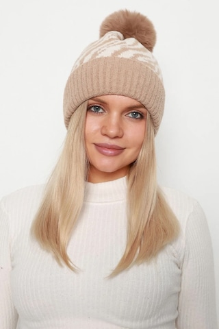 Zebra Desen Kadın Bere Rkş-21 Camel Camel