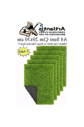 20x30 Cm A4 Boyutunda 5 Adet Yapay Çim Halı Seti 20beyazcipso