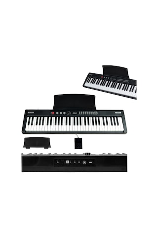 Midex PS4000BK Tuş Hassasiyetli 61 Tuşlu Org Bluetooth USB Midi (Sustain Pedalı Çanta)