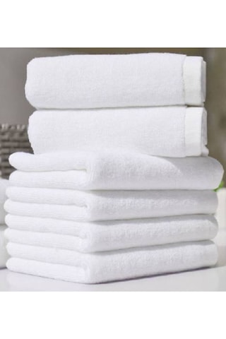 Lüx Beyaz Otel Havlusu 50 Gr %100 Pamuk 6'lı Set El El-yüz-traş