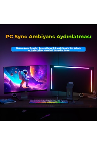 İdragon Pc Sync Rgbıc Monitör 24 İnch Arka Aydınlatma Led, Ekran Senkronizasyonlu, Mobil Uygulama Ve Kumanda Kontrollü, Müzik Senkronizasyonlu Gaming Rgb Işık Dx23014 Çok Renkli