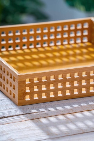 Acar Bambu Sunum Tepsi - 35 Cm Acr-522 Kahverengi