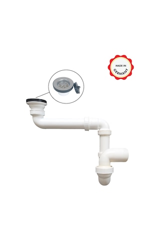 Dallmer Yer Kazandıran Lavabo Sifonu Evye Sifonu Delikli Süzgeçli 50lik Koku Önleyici Gider