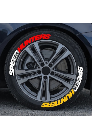 Çift Renk Speedhunters Lastik Yazısı 2.5 Cm Ürün 4 Adet Araç Motorsiklet Lastik Sticker